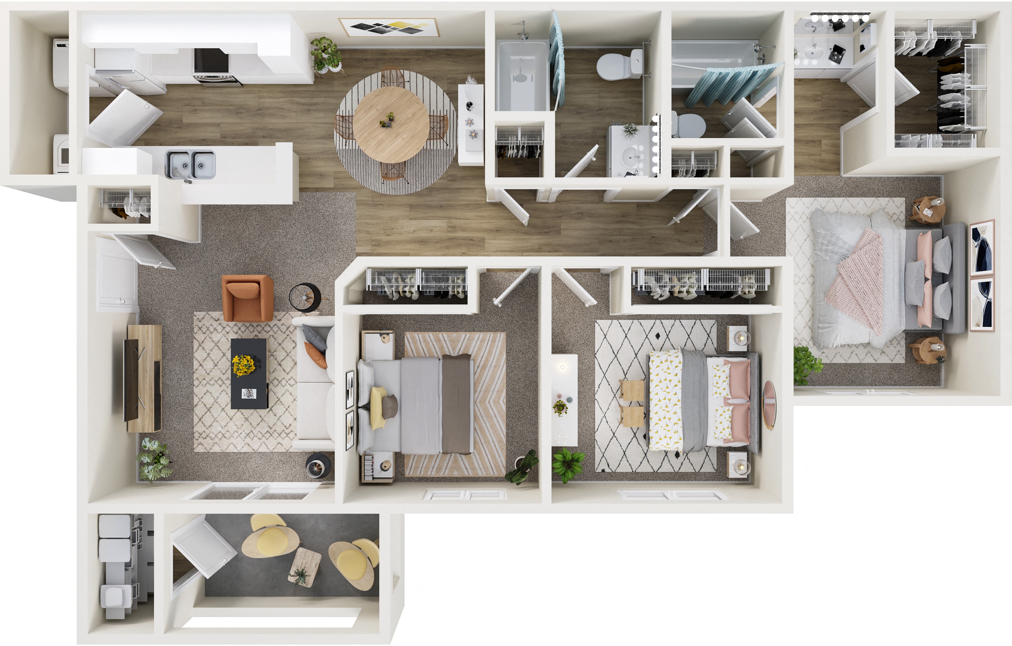 Three Bedroom, Two Bath Apartment